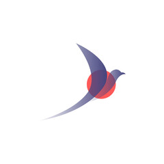 Vector bird in gradient style. Digital art