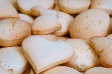 Background of cookies, biscuits assorted close up.