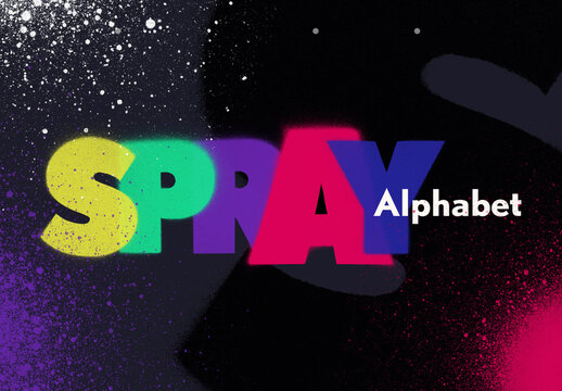 Spray Paint Letter Alphabet Set