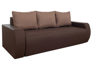 Brown Modern Sofa furniture isolated on white background.