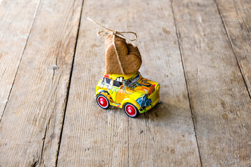 Obraz premium festive valentine's day holiday flat lay supports small business development. annual holiday shopping concept and