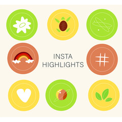 set of icons, Highlights, icons for stories and covers