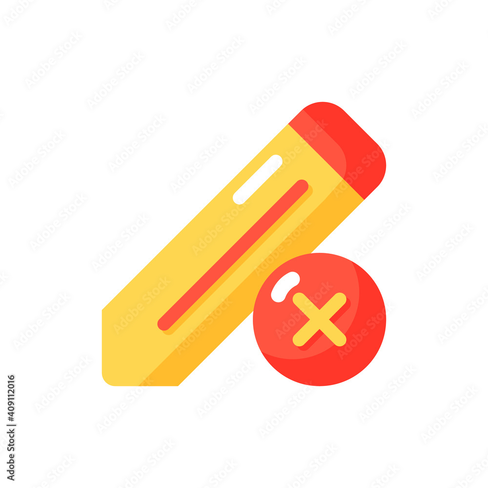 Poster edit vector flat color icon. correct mistake in text document. checking information. smartphone inte
