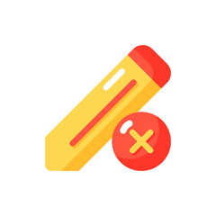 Edit vector flat color icon. Correct mistake in text document. Checking information. Smartphone interface button for notepad. Cartoon style clip art for mobile app. Isolated RGB illustration