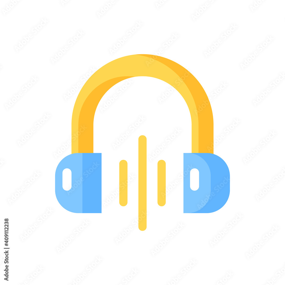 Poster volume vector flat color icon. reducing level of music playing. editing media content playing. mobil