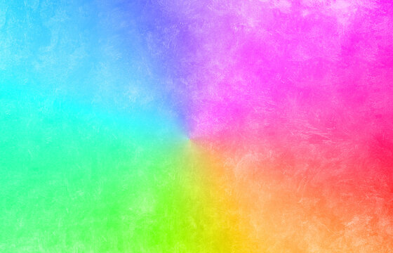 RGB Blurred Color Gradient On Concrete Texture. Pink, Green, Blue And Red Color Background