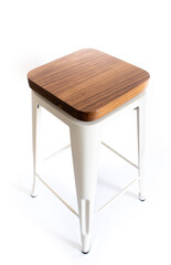 WOODEN SEAT ISOLATED IN WHITE 