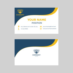 Fototapeta premium Business card blue and yellow color 