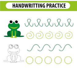 Handwriting practice sheet. Educational children game, printable worksheet for kids. Preschool activity, worksheet for printing, learning to write. Practicing fine motor skills. Trace the lines.	