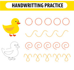 Handwriting practice sheet. Educational children game, printable worksheet for kids. Preschool activity, worksheet for printing, learning to write. Practicing fine motor skills. Trace the lines.	