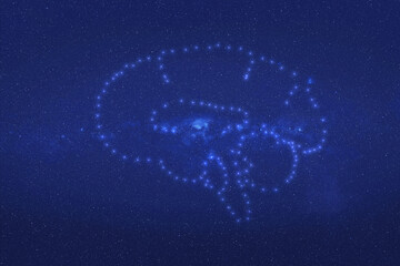 Brain constellation stars in outer space. Elements of this illustration were furnished by NASA