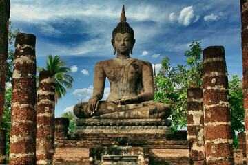 Fototapeta premium Site historique de Sukhothaï en Thaïlande