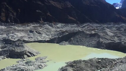 View from the Cho La pass, on the way from Gokyo lakes to Everest Base Camp, Nepal