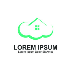 Home On The Cloud. Property Logo Template
