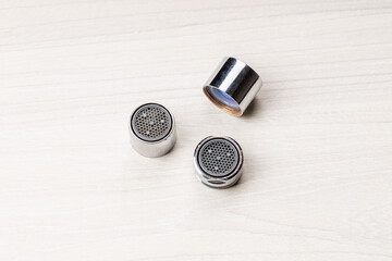 water faucet aerator after cleaning clogged using vinegar. handyman aerator repair