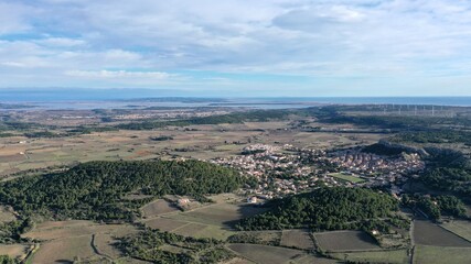 survol des vignes dans le sud de la France