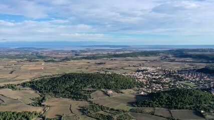 survol des vignes dans le sud de la France