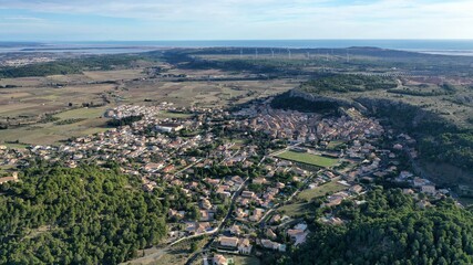 survol des vignes dans le sud de la France