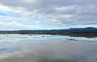 survol des marais salants dans le sud de la France