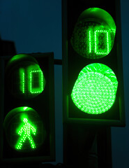 Green traffic light for pedestrian crossing