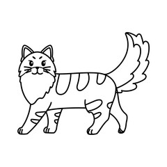Isolated outline of a cat - Vector illustration