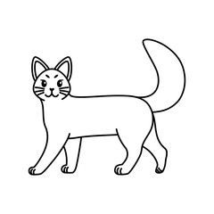 Isolated outline of a cat - Vector illustration