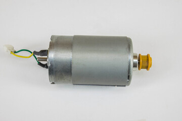 Electric motors close up white background