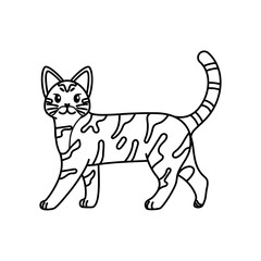 Isolated outline of a cat - Vector illustration