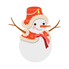 Cute snowman in Korean traditional costume (Hanbok).
