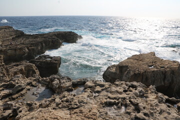 Fototapeta na wymiar Landscape around Blue Hole and destroyed Azure Window, Gozo Malta