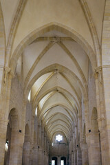 Obraz premium inside the gothic church of the Noirlac abbey, a monastery situated in Berry region (France)