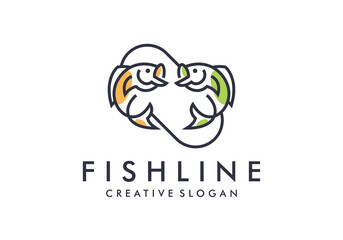 Awesome Fish Creative Minimalist Logo Design Template