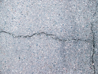 Photo of cracks on the asphalt. The effect of the old road. Overlay for damaging objects.