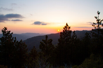 sunset in the mountains