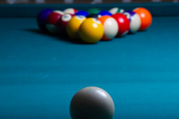 pool balls on a table