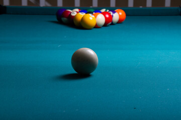 pool table with balls