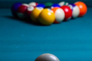 pool balls on a table