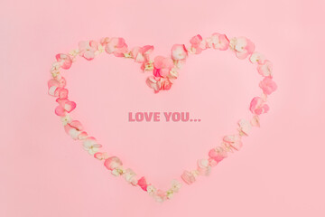Valentine's day or Women's day banner postcard or poster for sale in the store. top view