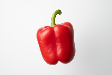 Red bell pepper shot in the studio on a white background