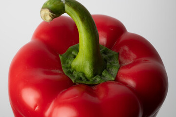 Red bell pepper shot in the studio on a white background