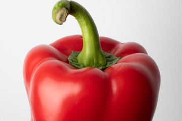 Red bell pepper shot in the studio on a white background