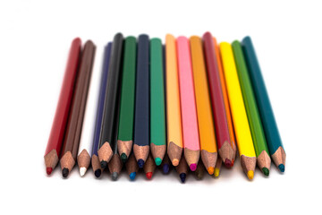Fototapeta premium Colored pencils isolated on a white background