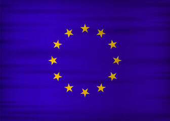 European union flag realistic flag. Made in European union. Vector illustration.