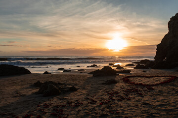El Matador Beach in Malibu, Los Angeles, California at sunset