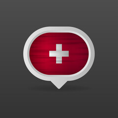 Switserland flag realistic flag. Made in Switserland. Vector illustration.