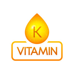 Vitamin K drop banner izolated on white background. Vector illustration.