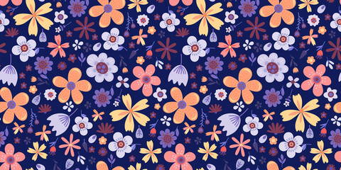 Amazing floral pattern with flowers. Bright seamless pattern. 8 march.