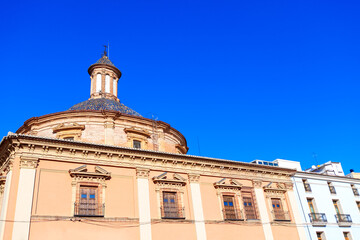 Fototapeta na wymiar Museum Patrono in Valencia Spain . Spanish architecture with cupola 