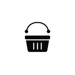 Shopping basket icon. Simple solid style for web template and app. Shop, cart, bag, store, online, purchase, buy, retail, vector illustration design on white background. EPS 10