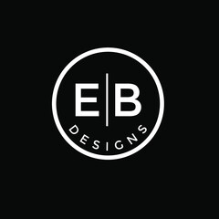 the letter eb. Simple logo design on black background